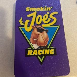 90’s Smokin Joe Racing Canister Tin Camel Cigarette with yellow jacket